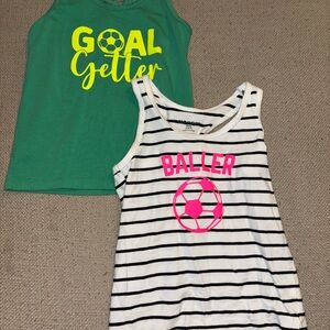Sporty 5T Girls’ Soccer Graphic Tank Tops.